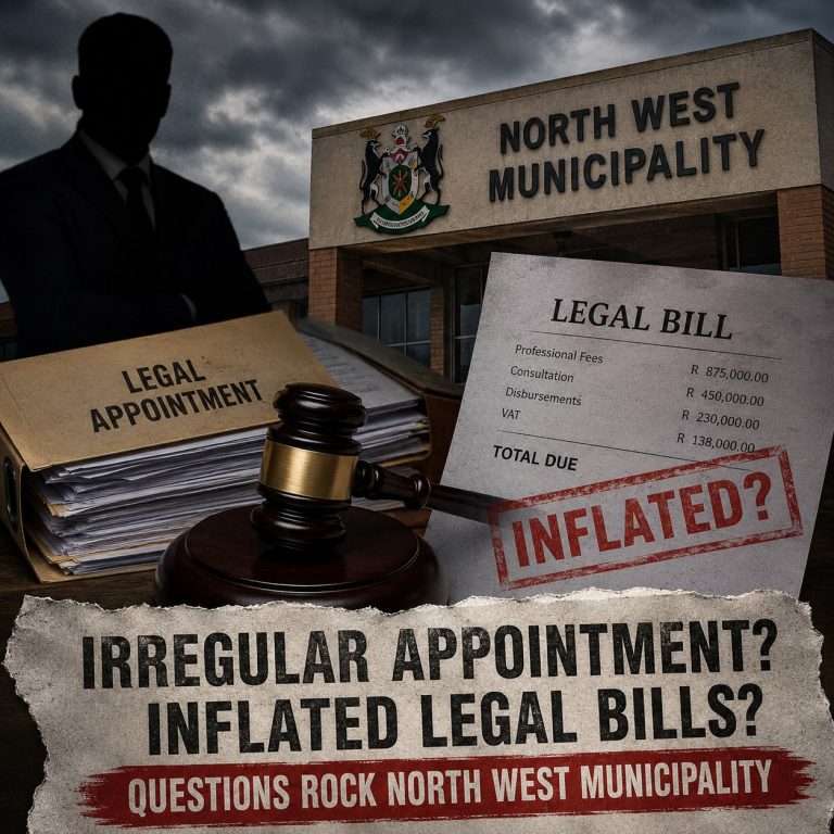 Allegations of irregular appointment of a law firm and inflated legal bills rock a North West municipality (by Kenneth Kgwadi, published in the Mail and Guardian)